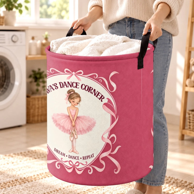 Personalized Laundry Basket - Gift For Ballerina - Twirl Spin Shine