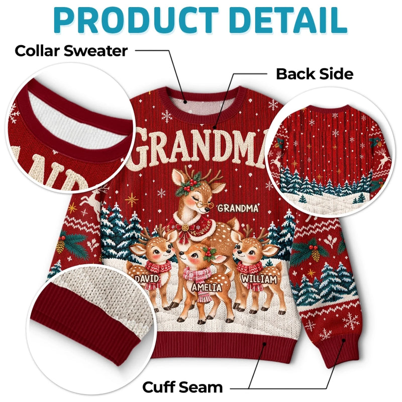 Personalized Ugly Sweatshirt - Christmas Gift For Grandma, Family - Merry Season, Happy Crew