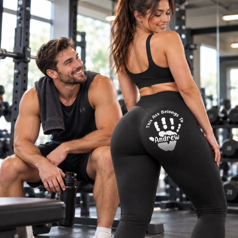 Personalized Women Leggings - Anniversary, Funny Gifts For Wife, Girlfriend - Reserved For One Lucky Hand