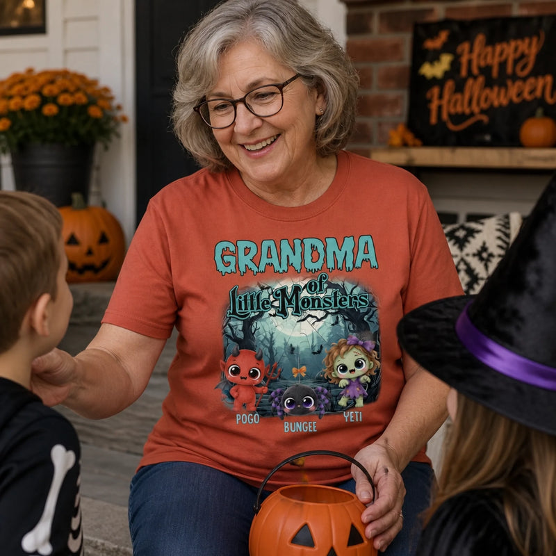 Personalized Comfort T-Shirt - Halloween Gift For Grandma, Mom - Caught By Zombie