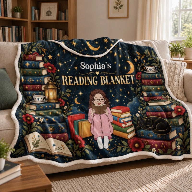 Personalized Snuggle Blanket, Hoodie Blanket - Gift For Book Lovers - Dreaming Through Every Story