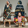 Personalized Snuggle Blanket, Hoodie Blanket - Gift For Book Lovers - Dreaming Through Every Story