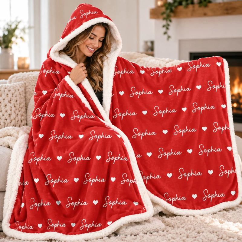 Personalized Snuggle Blanket, Hoodie Blanket - Birthday Gift For Kids, Family - Cozy With Your Name On It