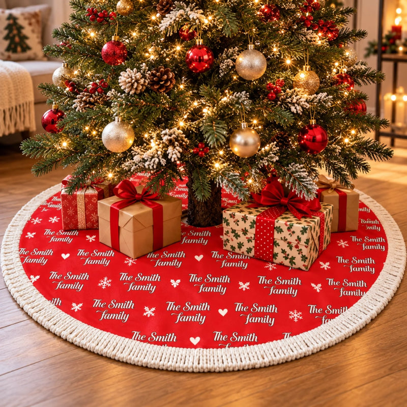 Personalized Tree Skirt - Christmas Gift For Family - Cozy Christmas, Family Style