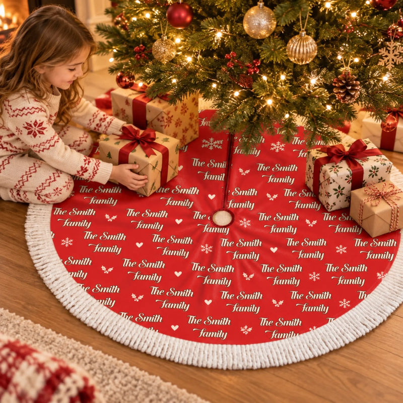 Personalized Tree Skirt - Christmas Gift For Family - Cozy Christmas, Family Style
