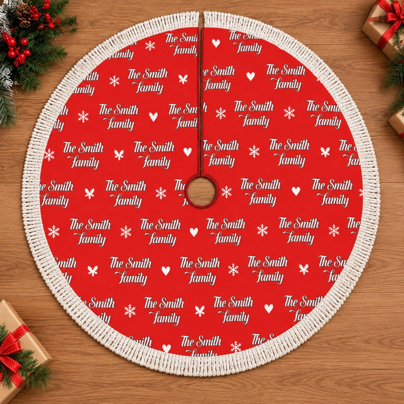 Personalized Tree Skirt - Christmas Gift For Family - Cozy Christmas, Family Style