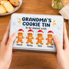 Custom Gingerbread Family Christmas Gifts for Grandma - Personalized Metal Tin - A Tin Full Of Love