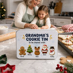 Custom Christmas Character Grandma's Cookie Tin Gifts - Personalized Metal Tin - Christmas Cookie Crew