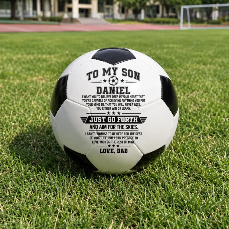Personalized Soccer Ball – Gifts For Son, Grandson, Soccer Lovers – Keep Chasing Your Dreams