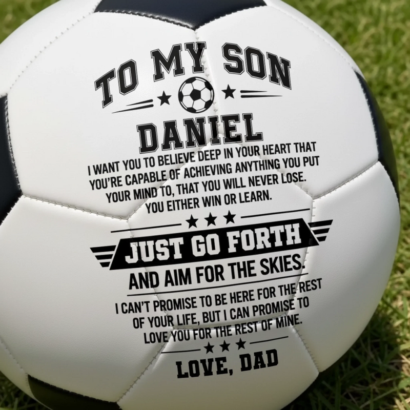 Personalized Soccer Ball – Gifts For Son, Grandson, Soccer Lovers – Keep Chasing Your Dreams
