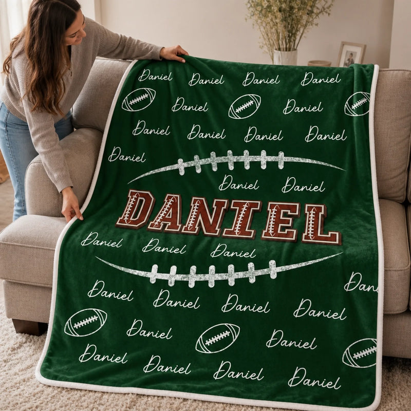 Personalized Blanket - Birthday Gift For Sport Lovers - All In For Game Day