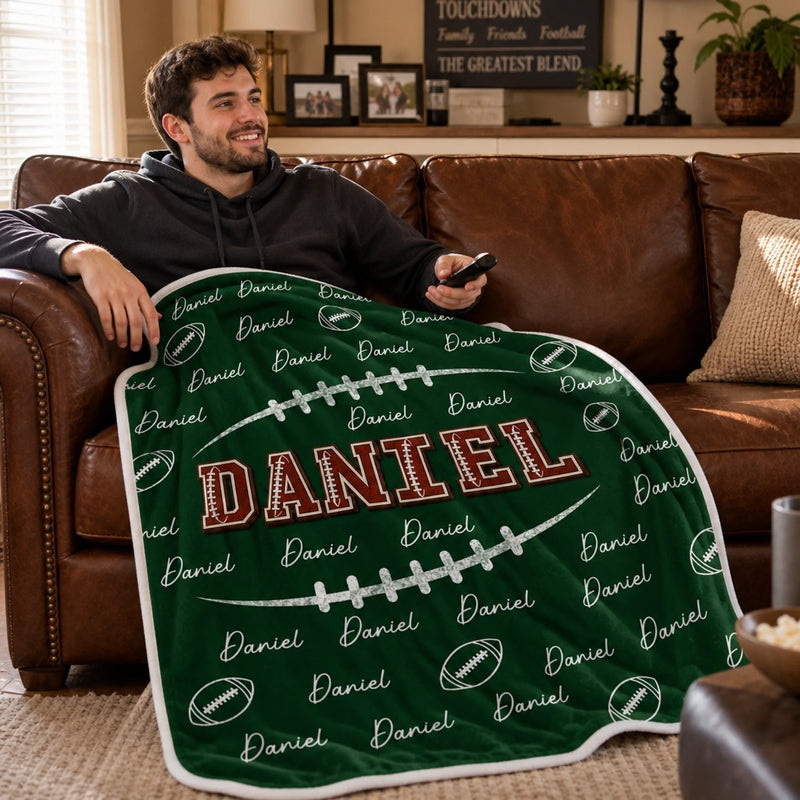Personalized Blanket - Birthday Gift For Sport Lovers - All In For Game Day