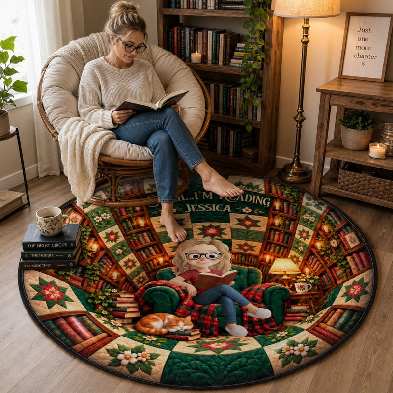Personalized Quilted Round Mat - Christmas Gift For Book Lovers - Plot Happened This Year