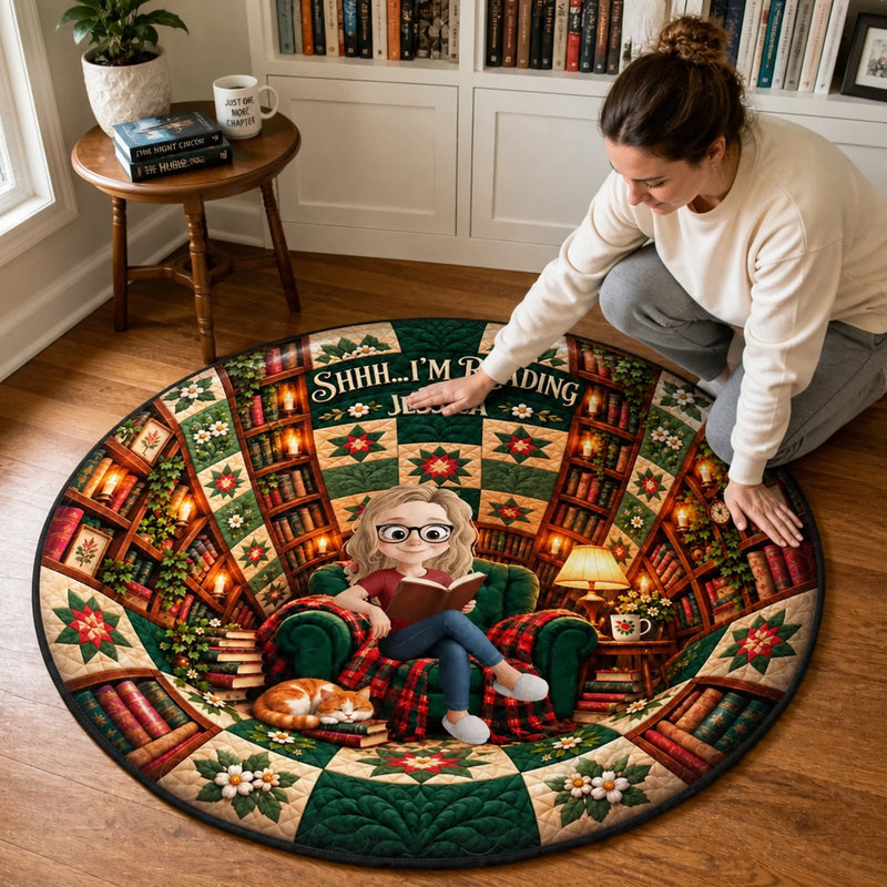 Personalized Quilted Round Mat - Christmas Gift For Book Lovers - Plot Happened This Year