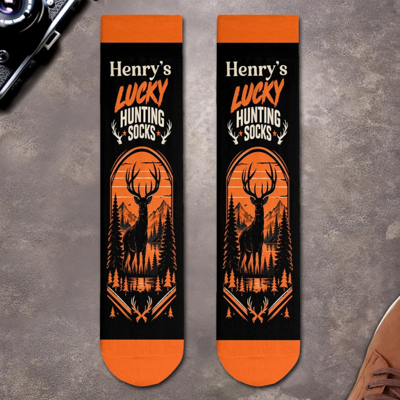 Custom Lucky Hunting Gifts for Men - Personalized Hunting Socks