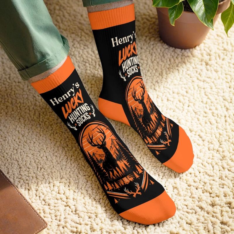 Custom Lucky Hunting Gifts for Men - Personalized Hunting Socks