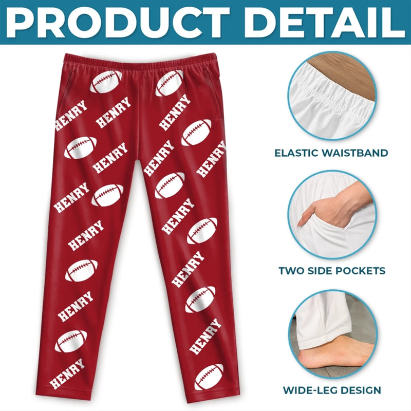 Custom Sports Ball Name Family Gifts - Personalized Pajama Pants