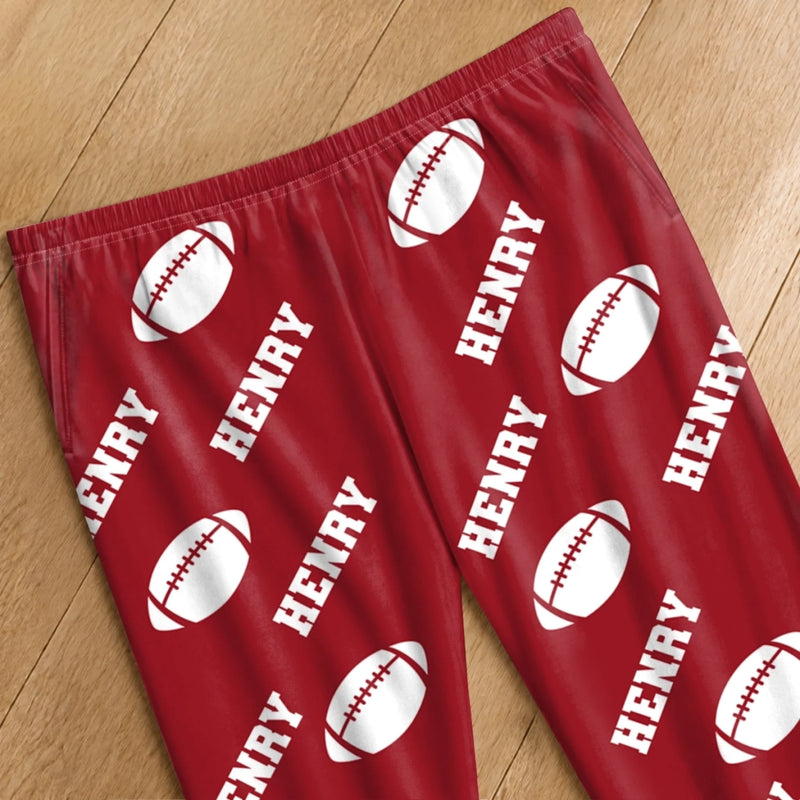Custom Sports Ball Name Family Gifts - Personalized Pajama Pants