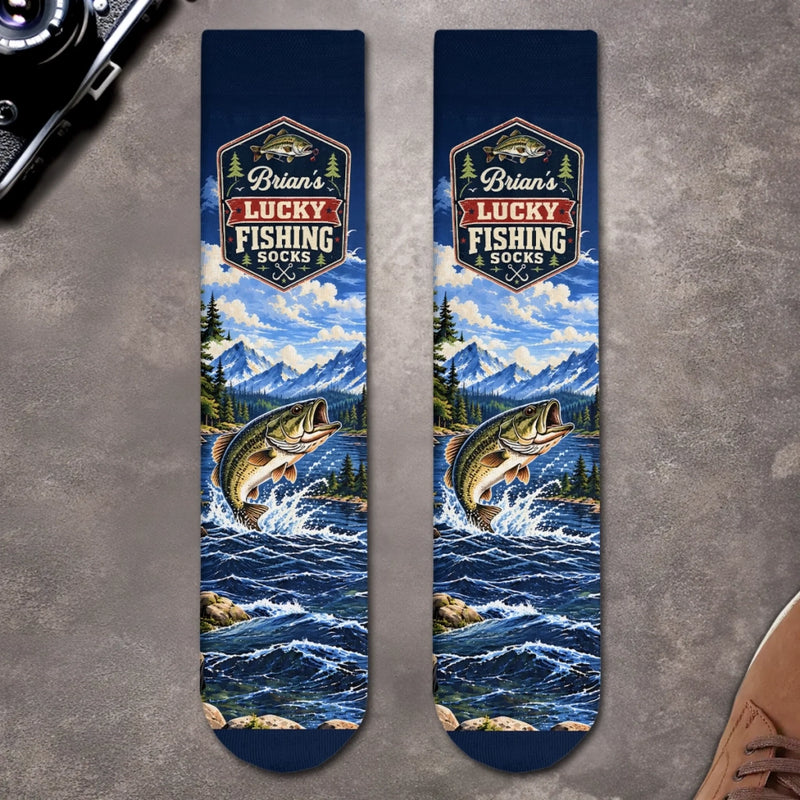 Personalized Crew Socks – Gift For Fishing Lovers – Born To Chase The Catch