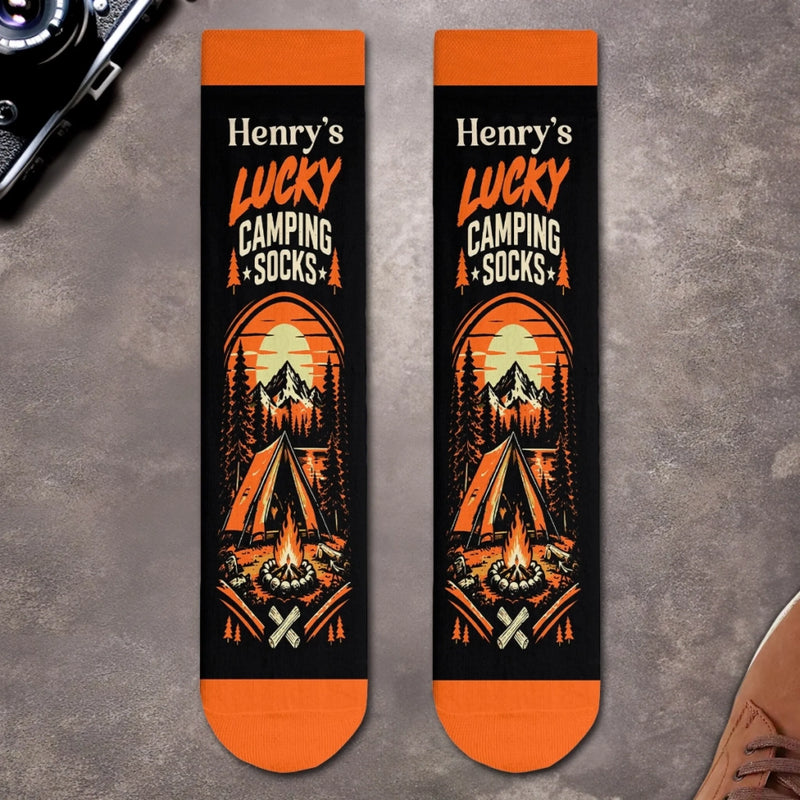 Custom Lucky Camping Gifts - Personalized Camping Socks