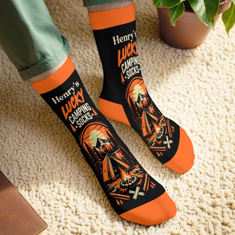 Custom Lucky Camping Gifts - Personalized Camping Socks