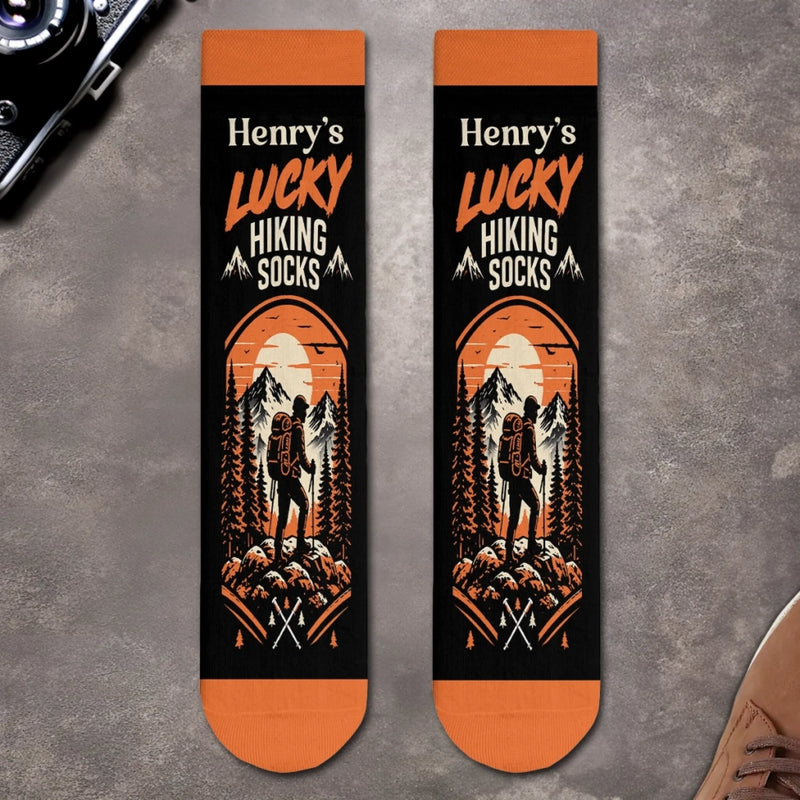 Custom Lucky Hiking Gifts for Hikers - Personalized Hiking Socks