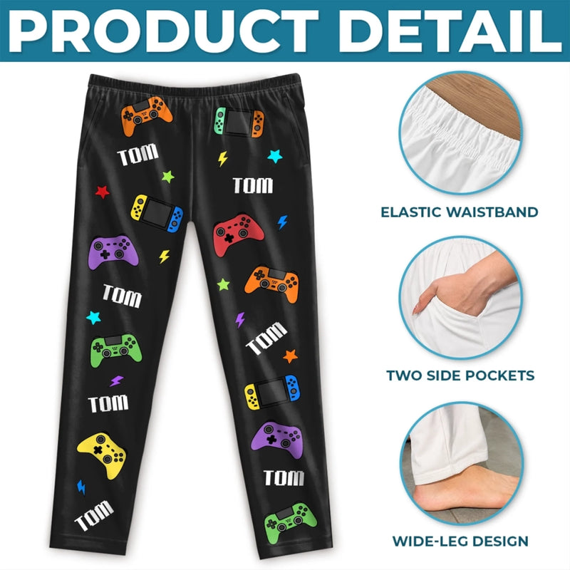 Custom Gaming Name Gifts for Boys - Personalized Pajama Pants