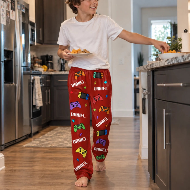 Custom Gaming Name Gifts for Boys - Personalized Pajama Pants