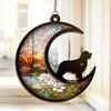 Custom Dog Lover Gifts with Floral Crescent - Personalized Hanging Ornament
