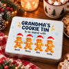 Custom Gingerbread Family Christmas Gifts for Grandma - Personalized Metal Tin - A Tin Full Of Love