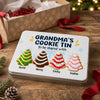 Custom Grandma's Christmas Cookie Gifts - Personalized Metal Tin - Sweet Memories Start Here