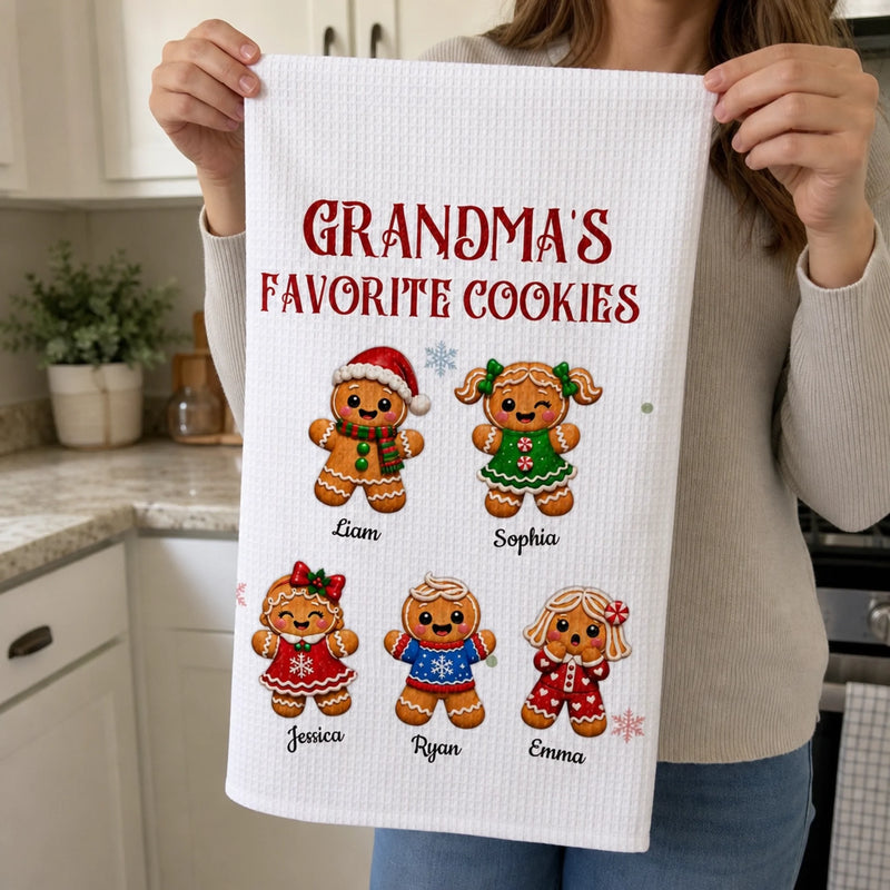 Personalized Kitchen Towel – Gift For Mom, Grandma, Family - Life Is Greater With Favorite Cookies