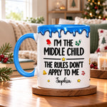 Custom I'm the Middle Child Gifts - Personalized Christmas 3D Inflated Effect Printed Accent Mug - Always The Trouble Maker