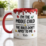 Custom I'm the Middle Child Gifts - Personalized Christmas 3D Inflated Effect Printed Accent Mug - Always The Trouble Maker