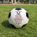 Custom Never Forget How Much I Love You Gifts for Grandsons - Personalized Soccer Ball - Stay Strong Trust Yourself