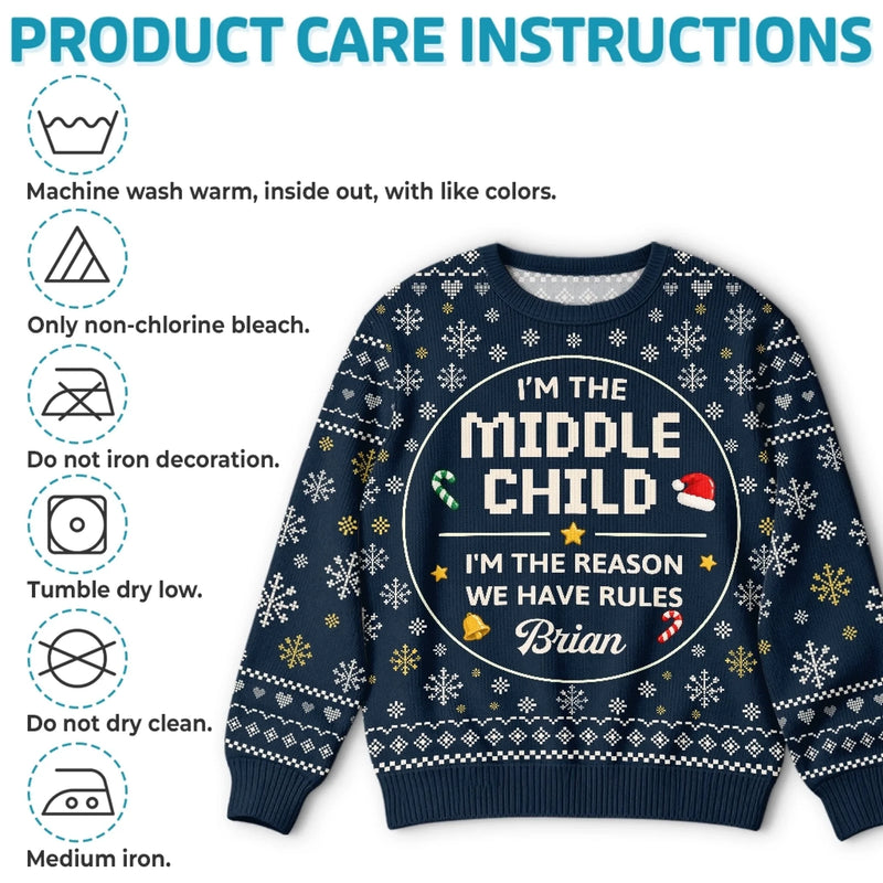 Custom Funny Sibling Quotes Family Christmas Gifts - Personalized Christmas Sweater - I'm The Youngest