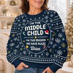 Custom Funny Sibling Quotes Family Christmas Gifts - Personalized Christmas Sweater - I'm The Youngest