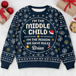 Custom Funny Sibling Quotes Family Christmas Gifts - Personalized Christmas Sweater - I'm The Youngest