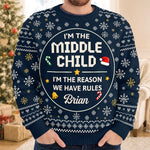 Custom Funny Sibling Quotes Family Christmas Gifts - Personalized Christmas Sweater - I'm The Youngest