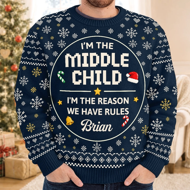 Custom Funny Sibling Quotes Family Christmas Gifts - Personalized Christmas Sweater - I'm The Youngest