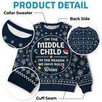 Custom Funny Sibling Quotes Family Christmas Gifts - Personalized Christmas Sweater - I'm The Youngest