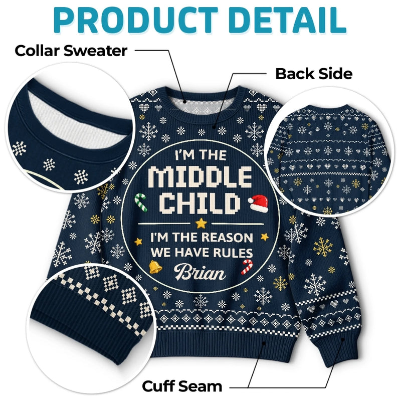 Custom Funny Sibling Quotes Family Christmas Gifts - Personalized Christmas Sweater - I'm The Youngest