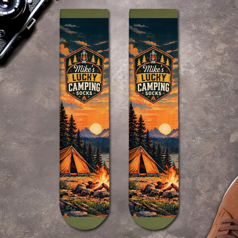 Custom Lucky Camping Gifts for Campers - Personalized Socks - Lucky Day
