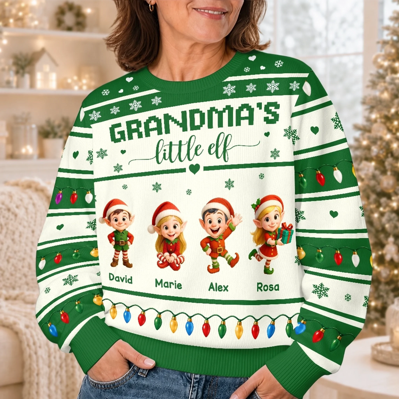 Custom Grandma's Little Elves Christmas Gifts - Personalized Sweatshirt - Little Love