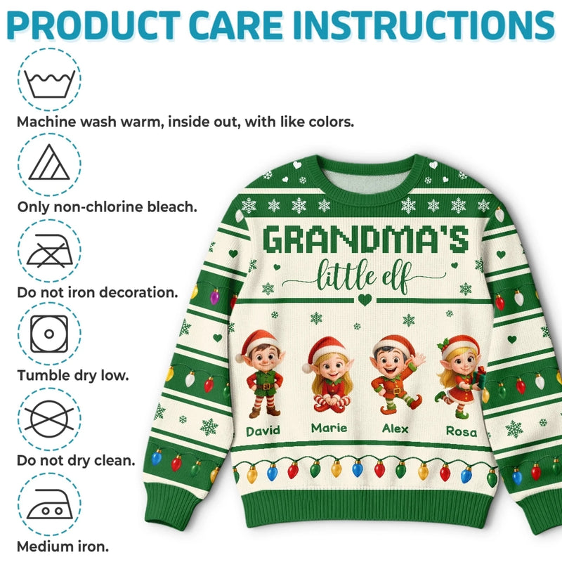 Custom Grandma's Little Elves Christmas Gifts - Personalized Sweatshirt - Little Love