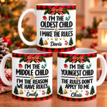 Custom Middle Child Makes the Rules Christmas Gifts - Personalized Mug - I Bring The Holiday Chaos