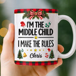 Custom Middle Child Makes the Rules Christmas Gifts - Personalized Mug - I Bring The Holiday Chaos