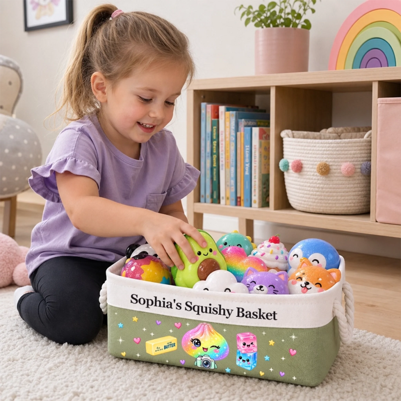 Custom Squishy Collection Gifts for Kids - Personalized Storage Basket - Too Cute To Handle