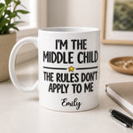 Custom Middle Child Gifts - Personalized 3D Inflated Effect Printed Mug - Too Cool To Handle