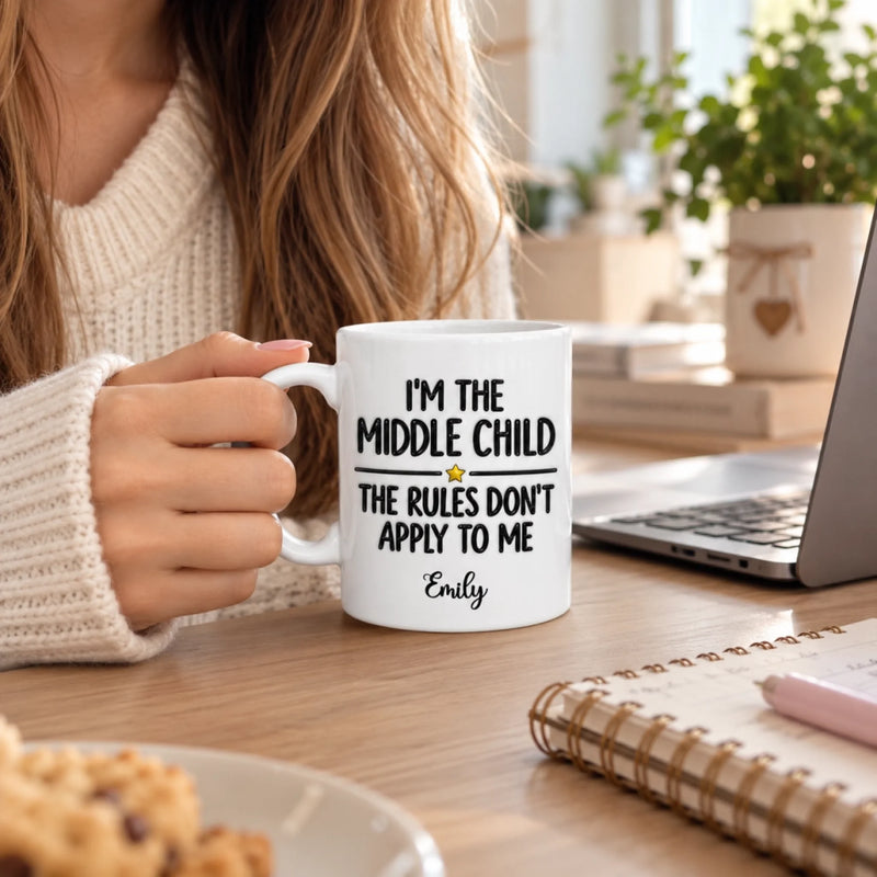 Custom Middle Child Gifts - Personalized 3D Inflated Effect Printed Mug - Too Cool To Handle